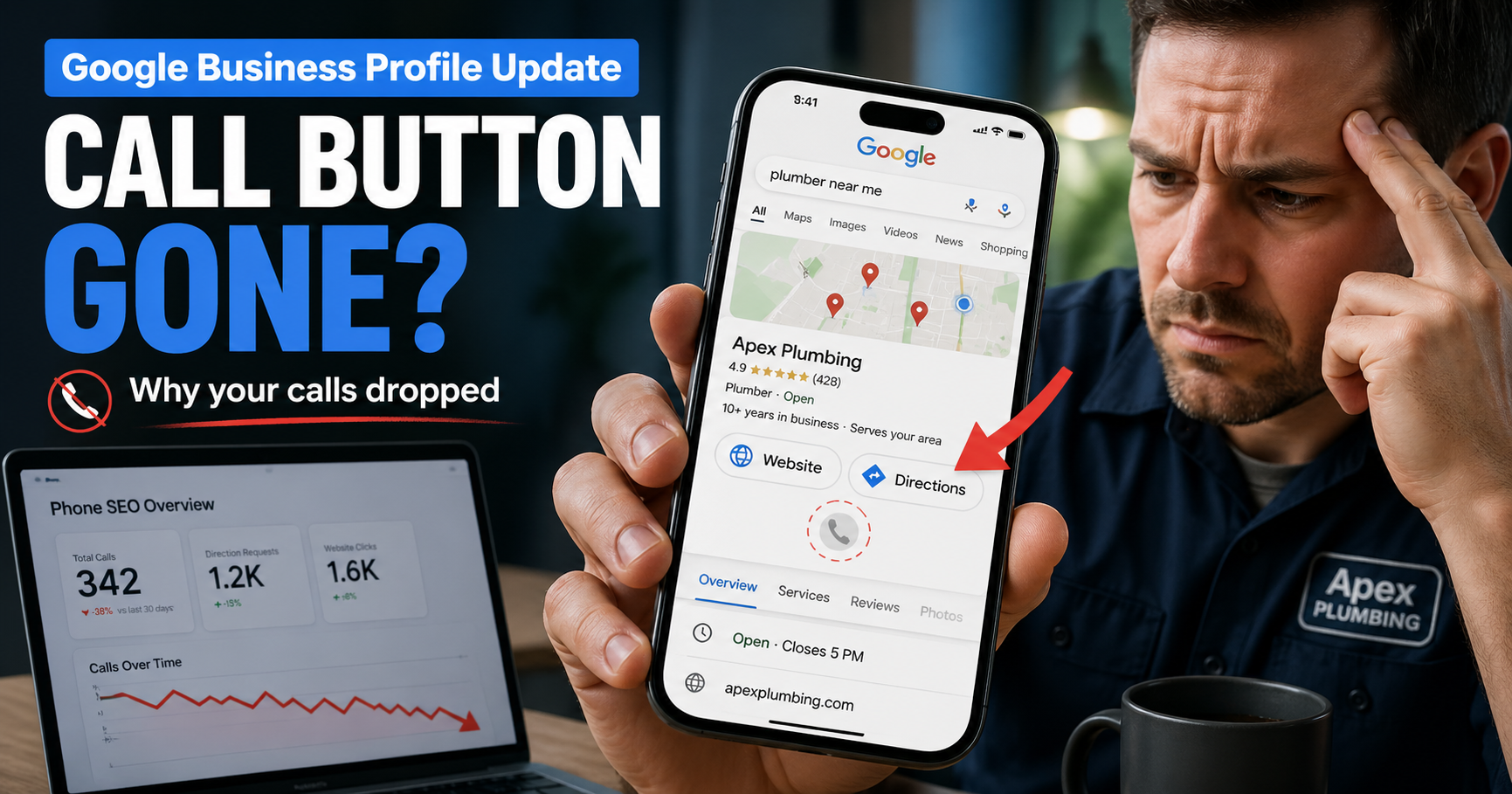 google business profile call button gone - google maps optimization